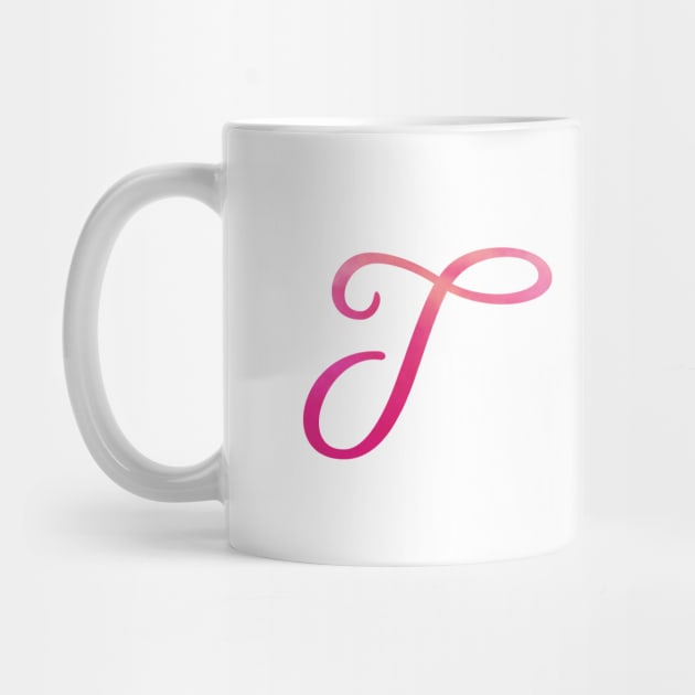 Letter T Monogram, Pink Color Personalized Design by Star58